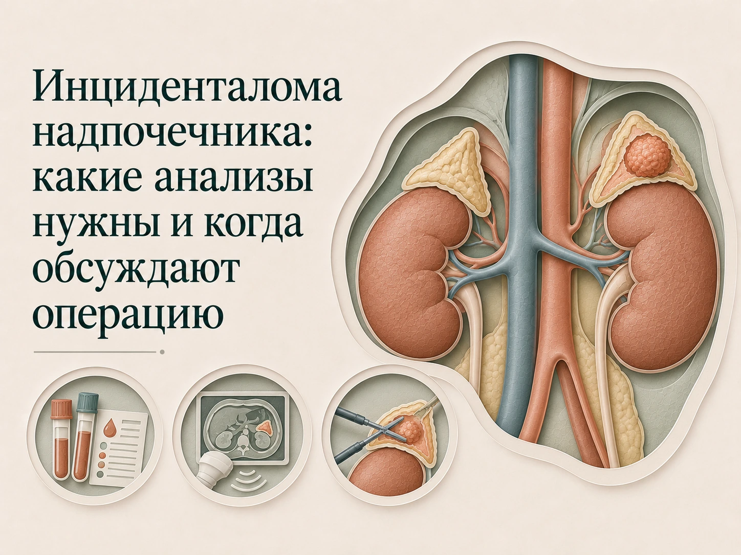 Иллюстрация к статье «Инциденталома надпочечника: какие анализы нужны и когда обсуждают операцию»