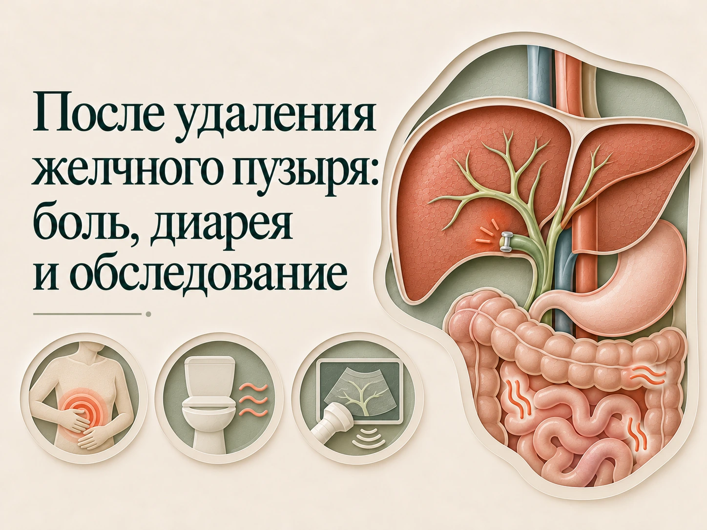 Иллюстрация к статье «После удаления желчного пузыря: боль, диарея и обследование»